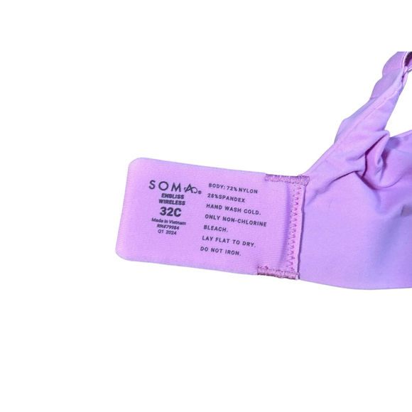 Soma Enbliss Wireless Bra 32C Pink - Picture 4 of 4